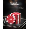 HEITOK Poker Set with Denominations, 300-pcs 11.5g Weighted Numbered Chips,