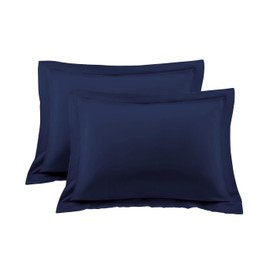 King Pillow Shams Set of 2 Navy Blue Pillow Shams King Size 20x36 Pillow Covers 100% Egyptian Cotton 600 Thread Count Soft Skin Friendly Cushion Cover Cases Decorative Pillow Shams for Bed