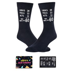 HAPPYPOP 60th Birthday Gifts for Men - Cool Gifts for 60 Year Old Man, Funny Socks for Male in Their 60s