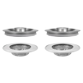 uxcell 2 Pcs Kitchen Sink Strainer Stoppers with Handle and Lid Universal Sink Drain Strainer Filter Kit Stainless Steel Cover Plug for Bathroom Kitchen Sink, Silver(2.8" x 4.5" x 0.9")