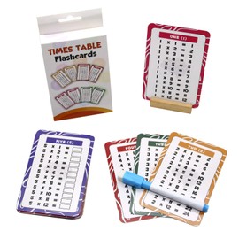 Werownsgso 20 Sheets 1x1 Learning Game, Multi-Time Chart Learning with 2 Marker Pens, Reusable Flashcard Set for Children