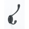 Hastings Traditional Cast Iron Hat and Coat Hook (Black, Pack
