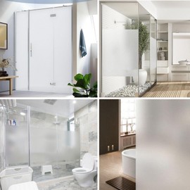 30x200cm White Frosted Window Film Privacy Window Film Opaque Static Cling Glass Film for Bathroom Home Office