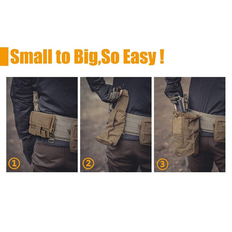 KRYDEX Molle Dump Pouch Roll-Up Drawstring Magazine Utility Pouch Folding