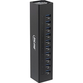 InLine® USB 3.0 Hub with Aluminium Housing and 4A Power Supply (10-Port) Black