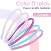 Thin Glitter Headbands for Girls 5 Pcs Sparkly Cute Non