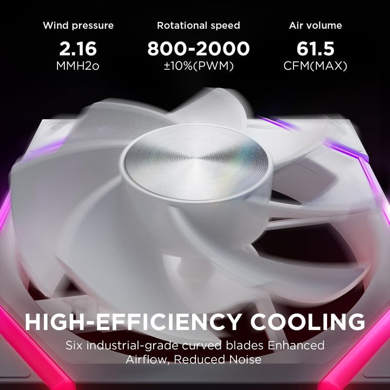 Asiahorse Nyota 120mm Case Fan with Efficient Cooling, ARGB Fan