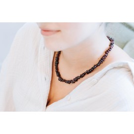 Lebensquelle Plus Garnet Chip Chain | 45 cm Long | High-Quality Gemstone Chain with Clasp, garnet, Garnet