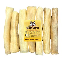 Woofley's 6 Inch Pure Collagen Sticks for Dogs (5 Count) - Collagen Chews for Dogs - Bully Stick Rawhide Alternative Dog Chews No Hide Bones for Medium & Large Dogs