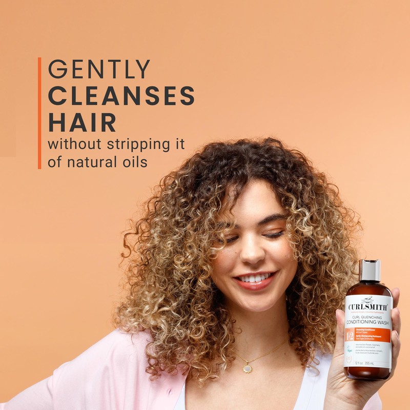 CURLSMITH Curl Quenching Conditioning Wash - Co-Wash Cleanser, Gently Moisturizes,