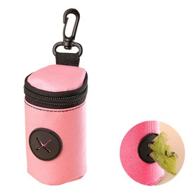Portable Poo Bag Holder Dog Poop Bag Holder with Carabiner Clip Durable Poo Dispenser Dog Waste Bag Holders for Lead Apply Pet Walking Running Outdoor Hiking Camping Travelling (Pink)