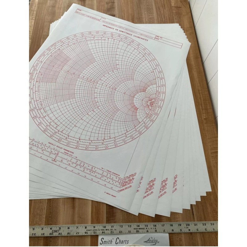 12 Oversized Paper Smith Chart Forms Radio Transmission Line Analog