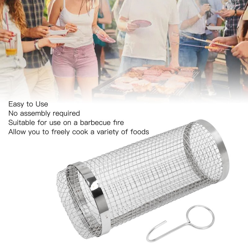 Barbecue Grilling Basket Stainless Steel Heat Resistant Rust Prevention BBQ