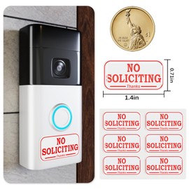 Small No Soliciting and Do Not Disturb Signs for door, Front Door, Doorbell, Epoxy Stickers, 3D Clear Epoxy Resin Dome Stickers, 1.4"×0.52" Size (White)