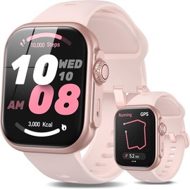 Women's Smartwatch with GPS and Alexa Built-in, 1.85 Inch HD Smart Watch, 100+ Sports Modes, Fitness Watch with Heart Rate Monitor, Sleep Monitor, IP68 Waterproof Sports Watch with Phone Function for