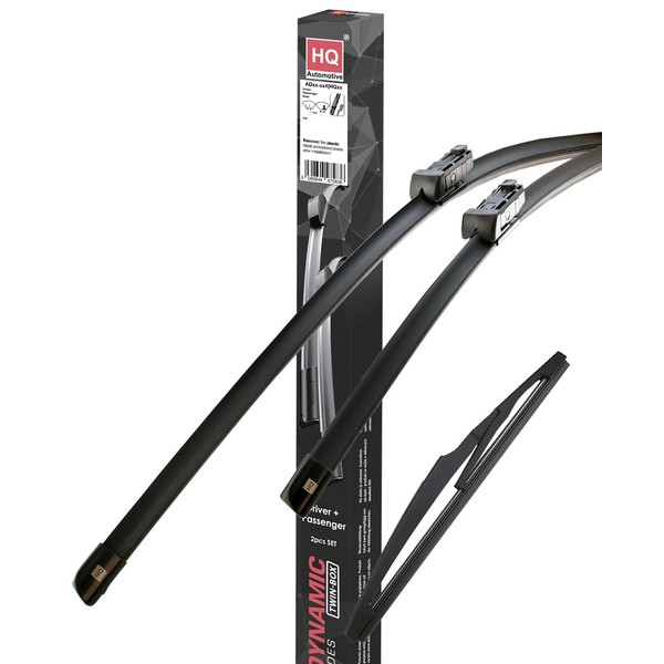 HQ AUTOMOTIVE Front+Rear Windscreen Wiper Blades fits MITSUBISHI ASX 3pcs