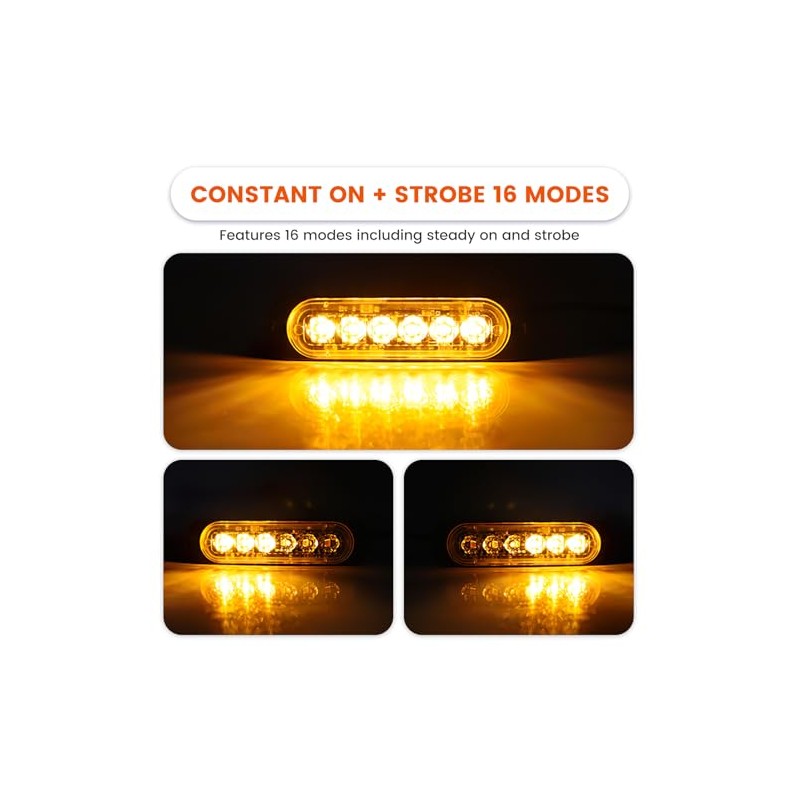 Pack of 4 Front Flash LED 12 V/24 V Penetration