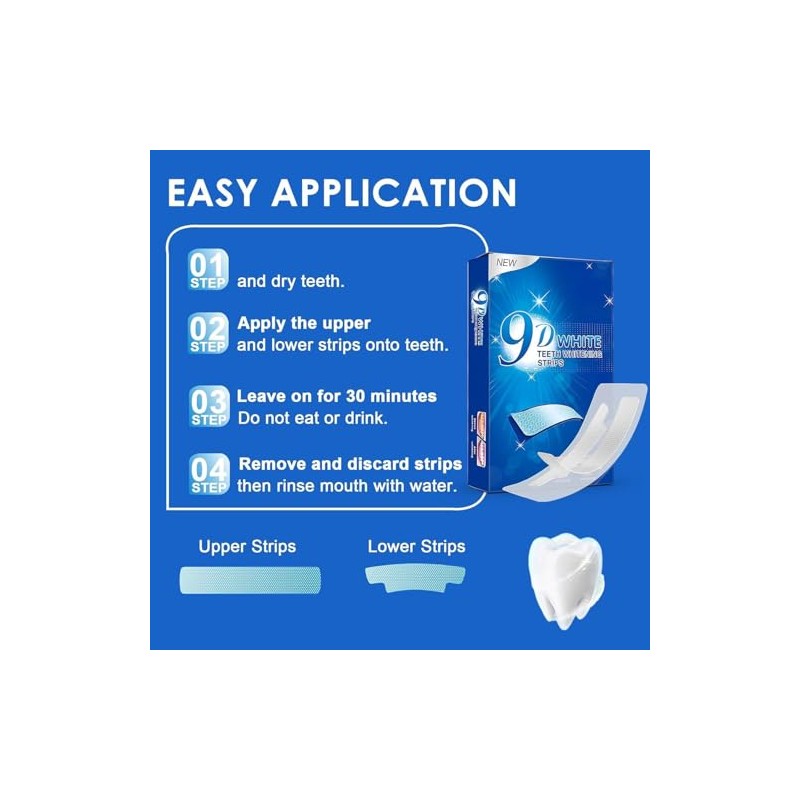 MYDEAR Tiras Blanqueadoras Dientes,28 Piezas Whitening Strips profesional blanqueador dental,