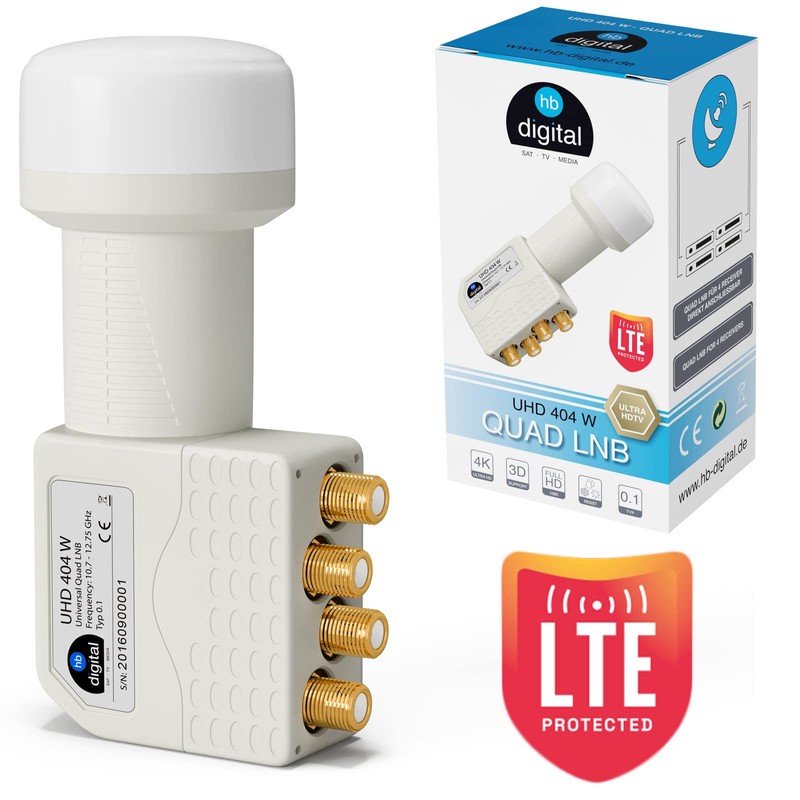 HB-DIGITAL 2x Quad LNB LNC 4 Subscriber Direct (2 Pieces)
