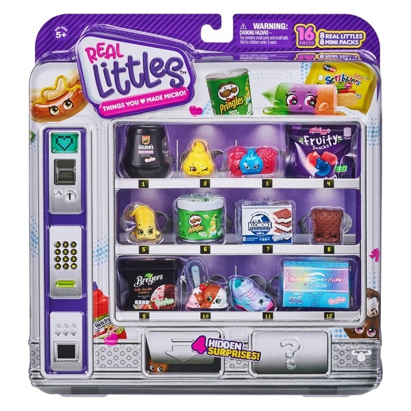 Shopkins Real Littles Shopper Pack | 8 Real Littles Plus 8 Real Branded Mini Packs (16 Total Pieces). Styles May Vary, Multicolor (57787)