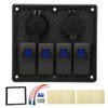 4 Gang Rocker Switch Panel LED Waterproof Dual USB Charging