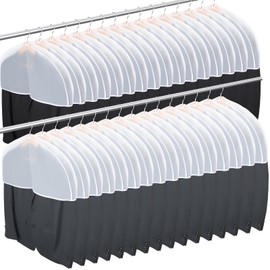 Svaldo Shoulder Cover, 24x12x2 inch, Pack of 32, Clothes Cover for Hanging T Shirt, Suit, Coat, Jacket, Wedding Dress, Gown, Breathable Clear Plastic Garment Dust Cover for Closet Storage