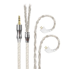 keephifi TFZ Earphone Cable-KBEAR [Expansion] 24 Core 4N Copper Silver Plated Cable, in-Ear Monitors Replacement Cable with 3.5mm Plug Suit for My-Love-4 Queen-LTD Lark KS1 KS2 Robin (TFZ3.5, Silver)