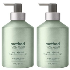 Method Premium Gel Hand Soap, Reusable Aluminum Bottle, Sage + Wild Mint, 12 oz (Pack of 2)