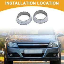 Partuto 2 Pcs Universal Exhaust Donut Gasket - Graite Gray