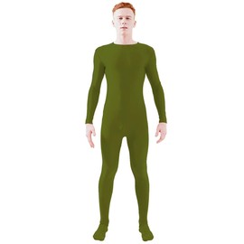 Ensnovo Adult Spandex One Piece Unitard Full Body Suit Costume Army Green, L
