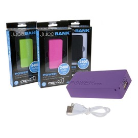 PMS JUICE BANK PHONE CHARGER 1xAMP 2400MAH IN PTD WINDOW BOX