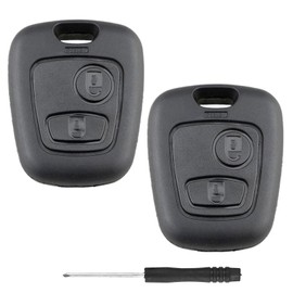 Alppihym 2 Pack Car Key Compatible Peugeot 107 206 207 406 407 306 307 806 and Compatible Citroen C1 C2 C3 C4 C5 C6 - Key Shell without Electronics (Without Embryos)