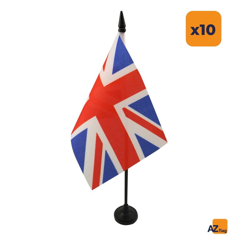 AZ FLAG Pack of 10 UK Table Flags - 6"
