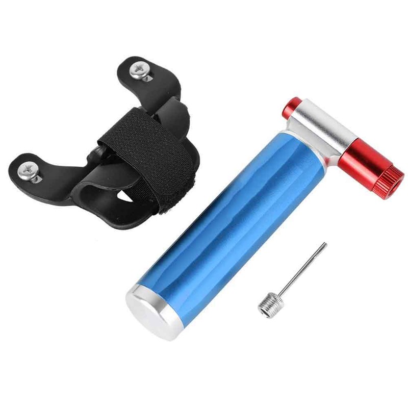 Mini Manual Portable Aluminum Emergency Inflator Pump for Bicycle (Blue)