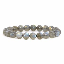 Justinstones Natural A Grade Labradorite Gemstone 10mm Round Beads Stretch Bracelet 7 Inch Unisex