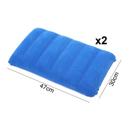 tintoke Pack of 2 Inflatable Pillows Camping Travel Pillow Air Pillow Velour Pillow Neck Pillow Beach Pillow for Outdoor Travel Hiking (Royal Blue)