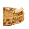 Handwoven Rattan Serving Tray Set Rectangular Round Basket with Handle