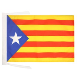 AZ FLAG Catalonia Estelada Blava Flag 18'' x 12'' cords - Independentist Catalan SMALL flags 30 x 45cm - Banner 18x12 in