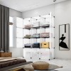 4-Tier Closet Storage Cabinet - 12-Cube, Modular & Matte ​Wardrobe