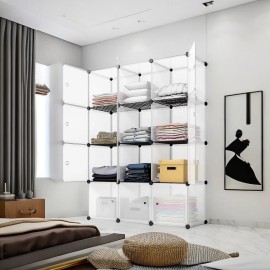 4-Tier Closet Storage Cabinet - 12-Cube, Modular & Matte ​Wardrobe Cabinet