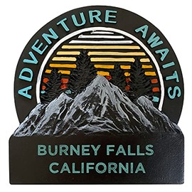 R and R Imports Burney Falls California Hand Painted Resin Refrigerator Magnet 3-Inch Approximately Adventure Awaits Design