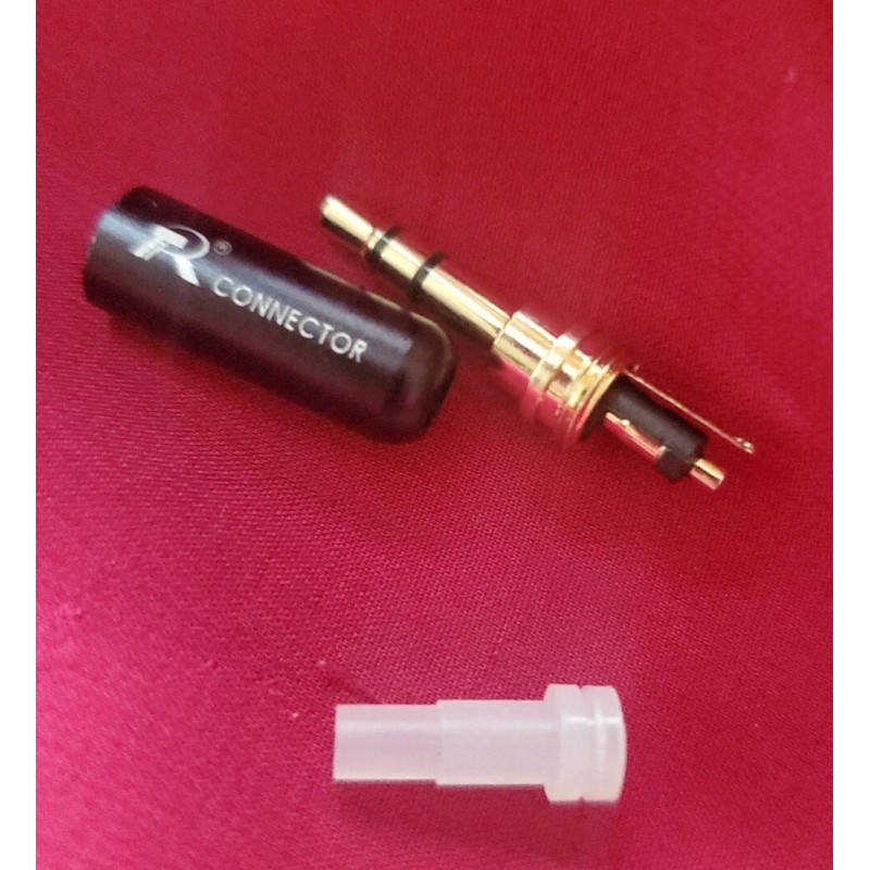 Unbranded (1) Quality Stereo 3.5mm Black Plug/ Gold Stem.+ Clear