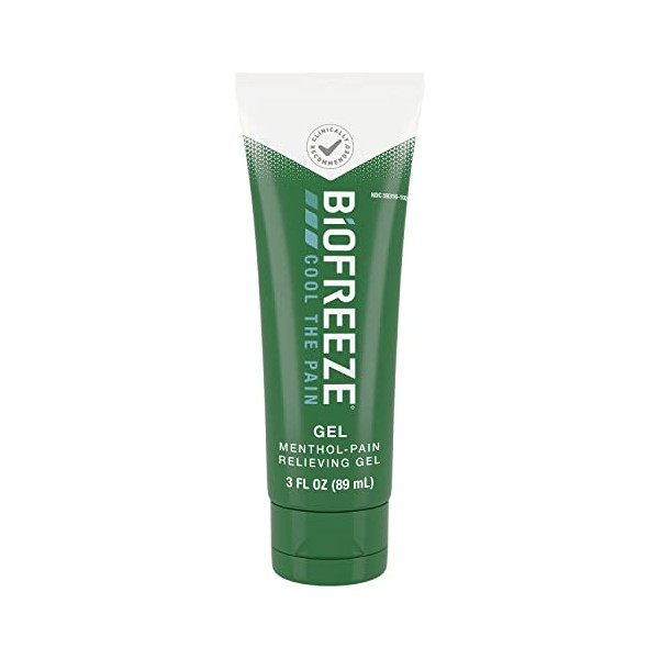 Biofreeze Menthol Gel 3 FL OZ Tube Associated With Sore Muscles, Arthritis, Backaches, Strains, Bruises, Sprains & Joint Pain (Packaging May Vary)