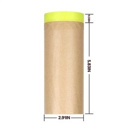 UPUPMOON Pre-Taped Masking Paper for Painting - 12 in. x 50 ft. Tape and Masking Paint Paper, Paint Adhesive Protective Paper Rolls for Masking Skirting, Framing, Automotive and Auto Body (1 Roll)