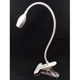 New Gooseneck USB SMD LED Portable Reading Light Table Lamp Clip White Steel