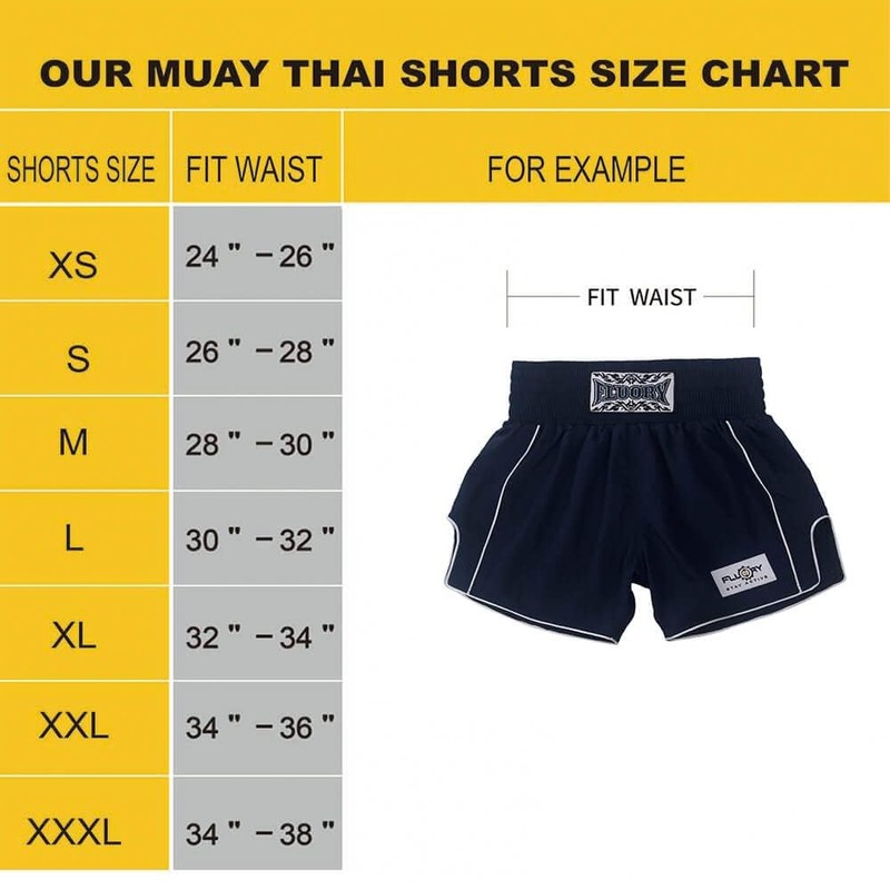 FLUORY Muay Thai - Pantalones cortos de boxeo con estilo