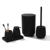 GAHEFY Black Bathroom Accessories Set with Small Trash Can 3