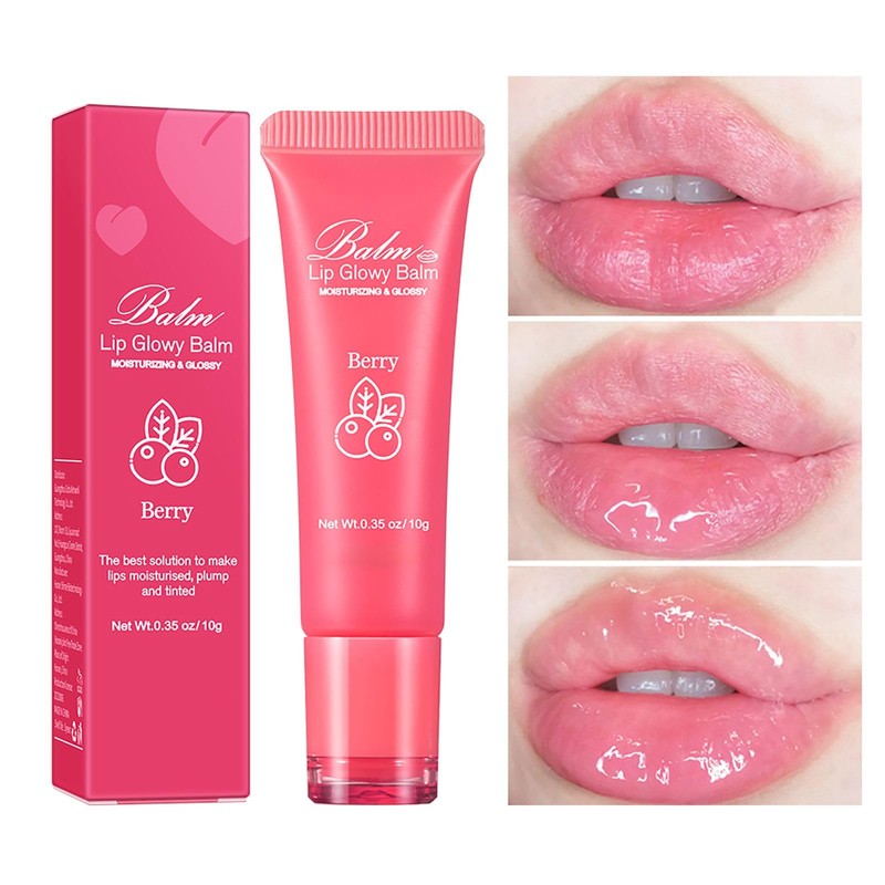 Vawolecy Lip Glowy Balm, Lip Balm for Dry, Cracked Lips,