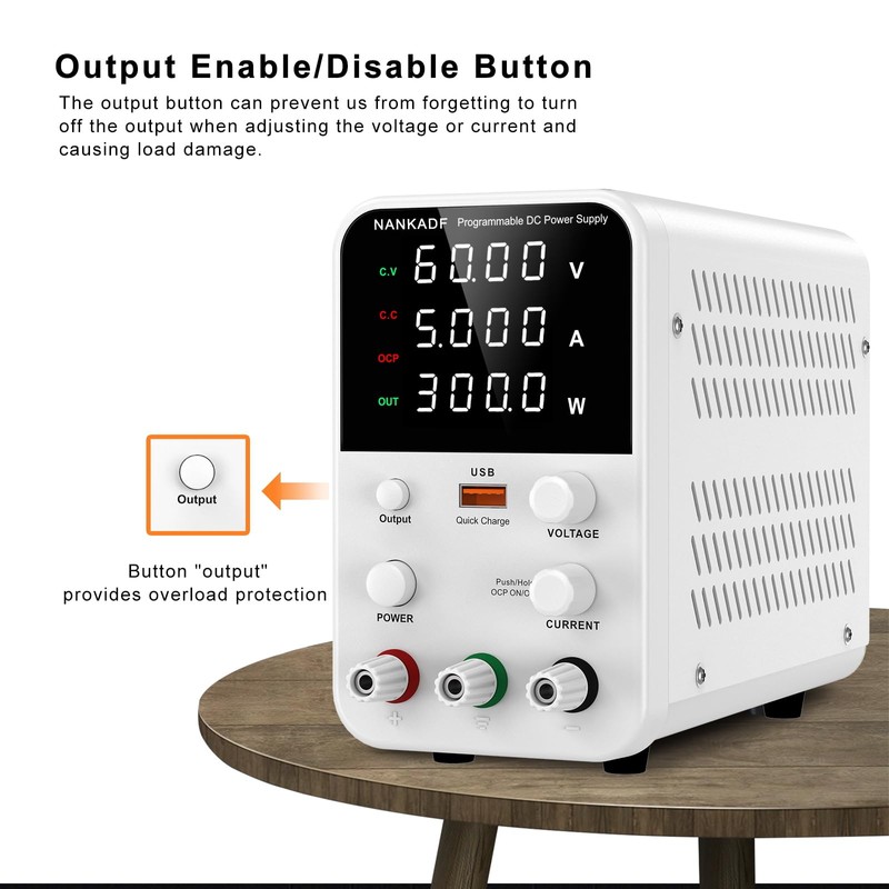 NANKADF DC Power Supply Variable, Bench Power Supply with Encoder