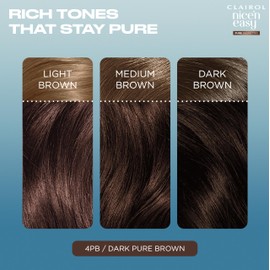 Clairol Nice n’ Easy Pure Brunettes Hair Colour | Pure and Rich Brown Tones | Smooth, Natural Hair Colour | With Pre-Colour Serum | 100% Grey Coverage | 4PB Deep Mocha Brown| Permanent Hair Dye